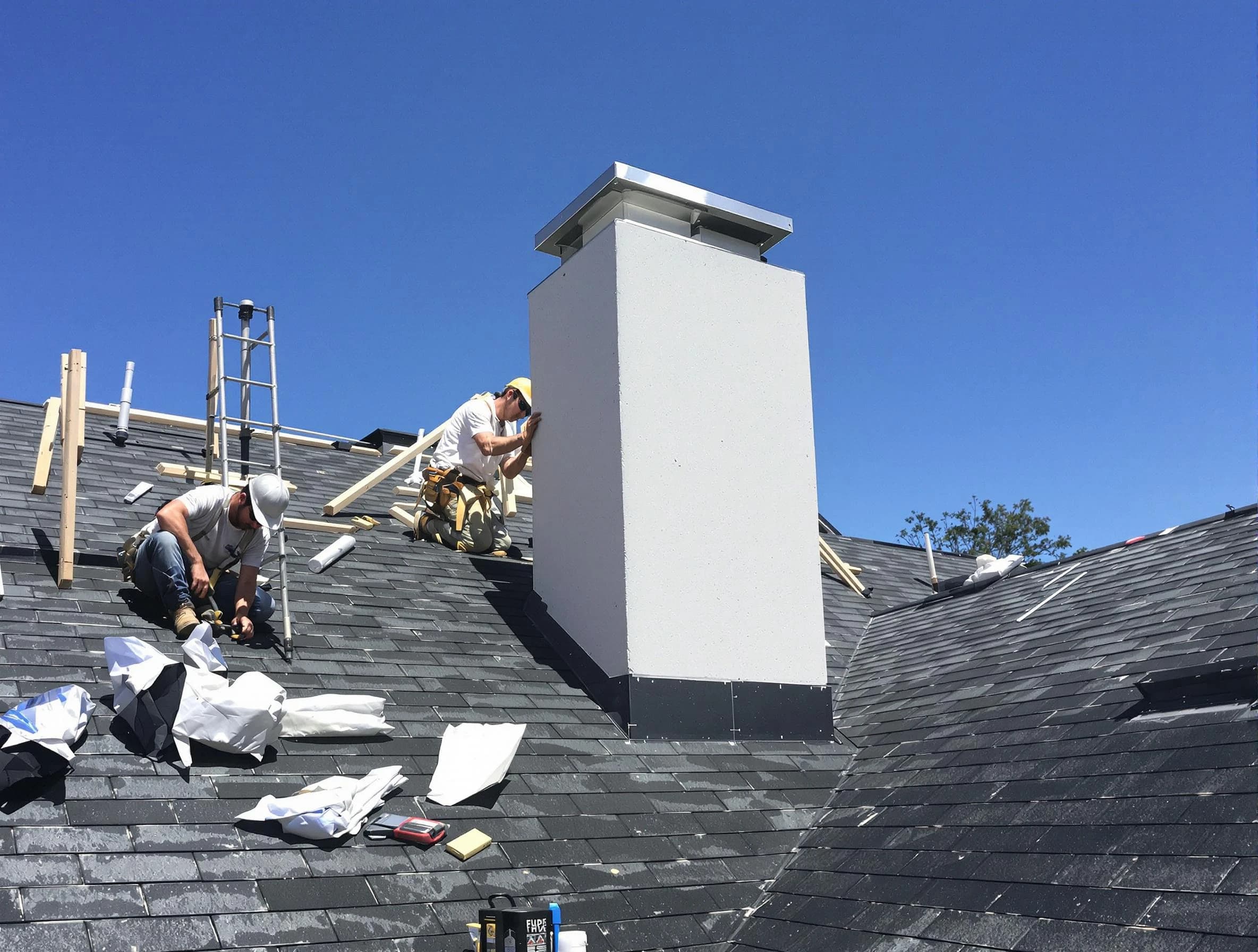 Pell City Chimney Sweep crew installing a new chimney in Pell City, AL