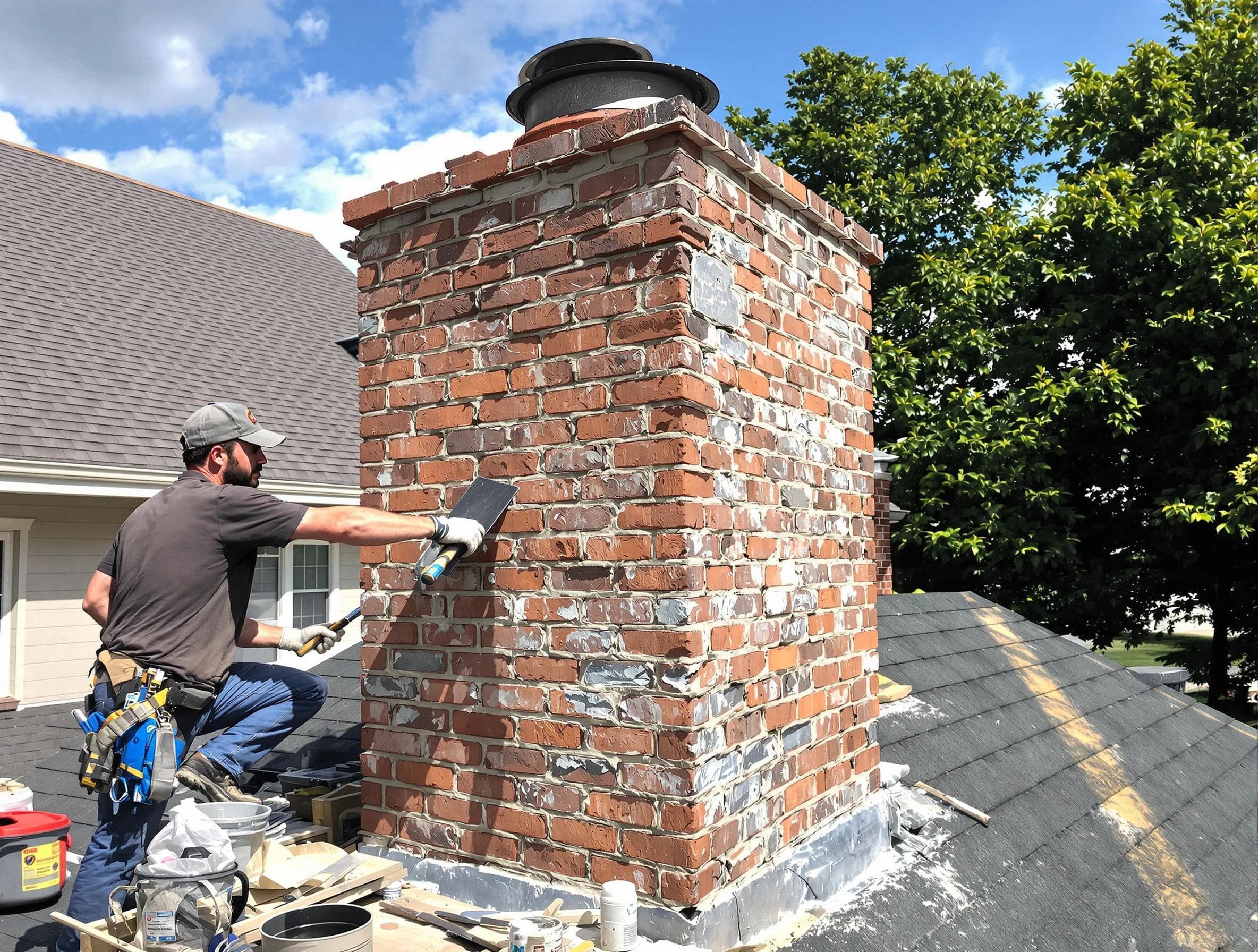 Completed chimney rebuild by Pell City Chimney Sweep in Pell City, AL
