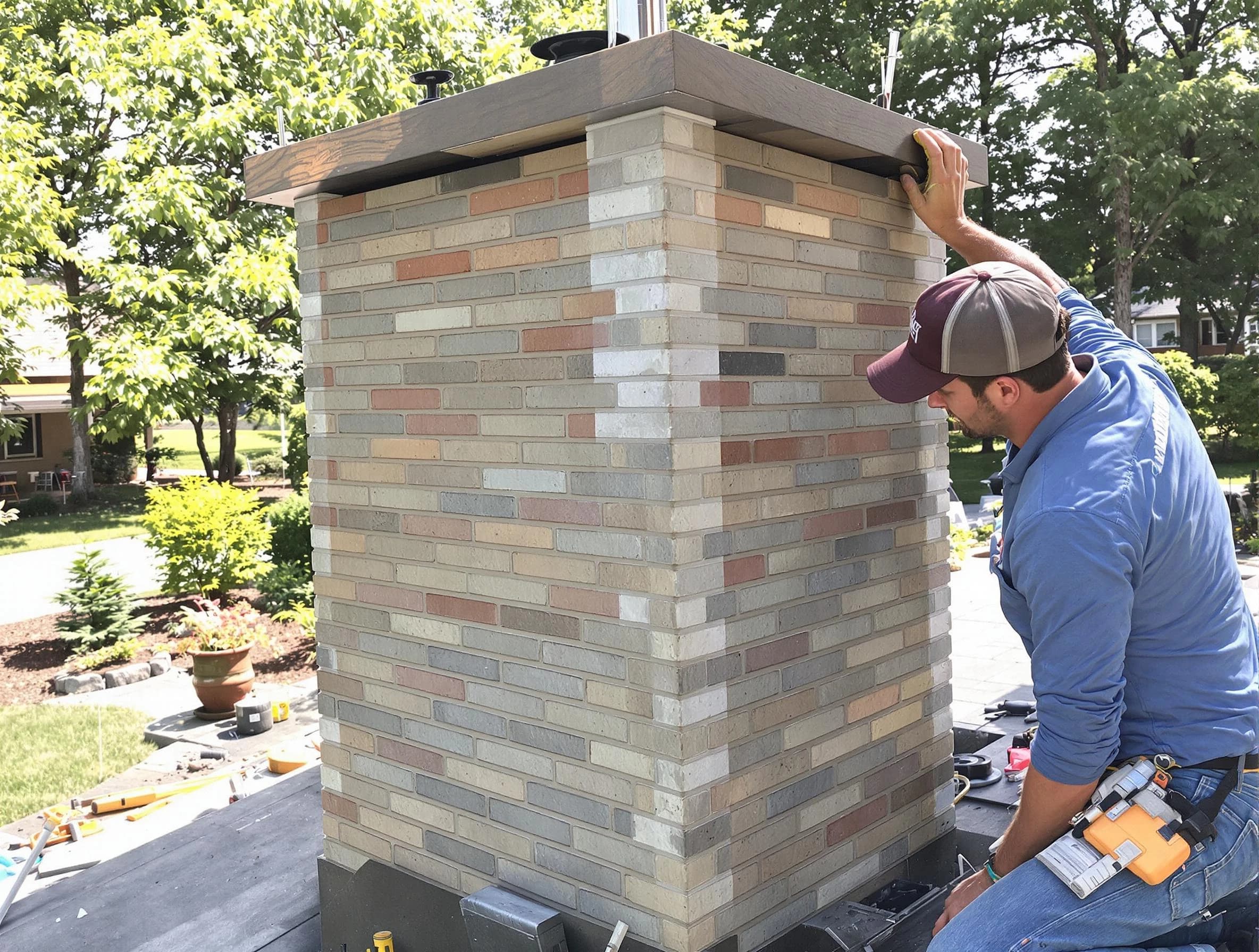 Pell City Chimney Sweep completing a modern chimney remodel in Pell City, AL