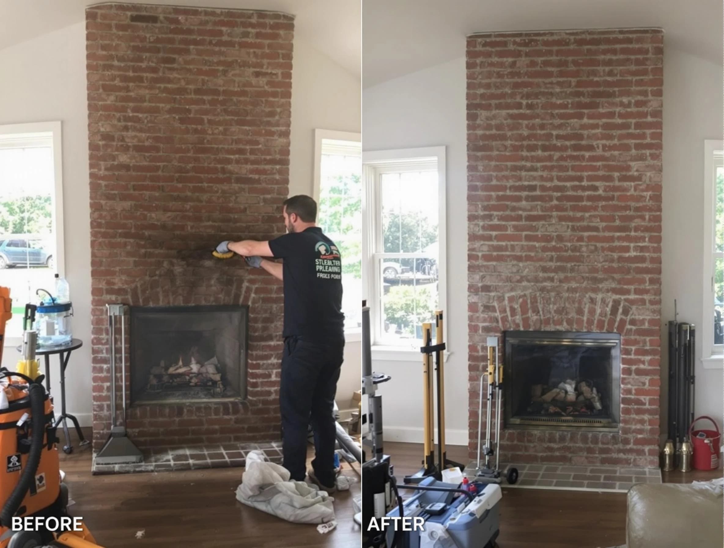 Finished chimney sweeping service by Pell City Chimney Sweep in Pell City, AL