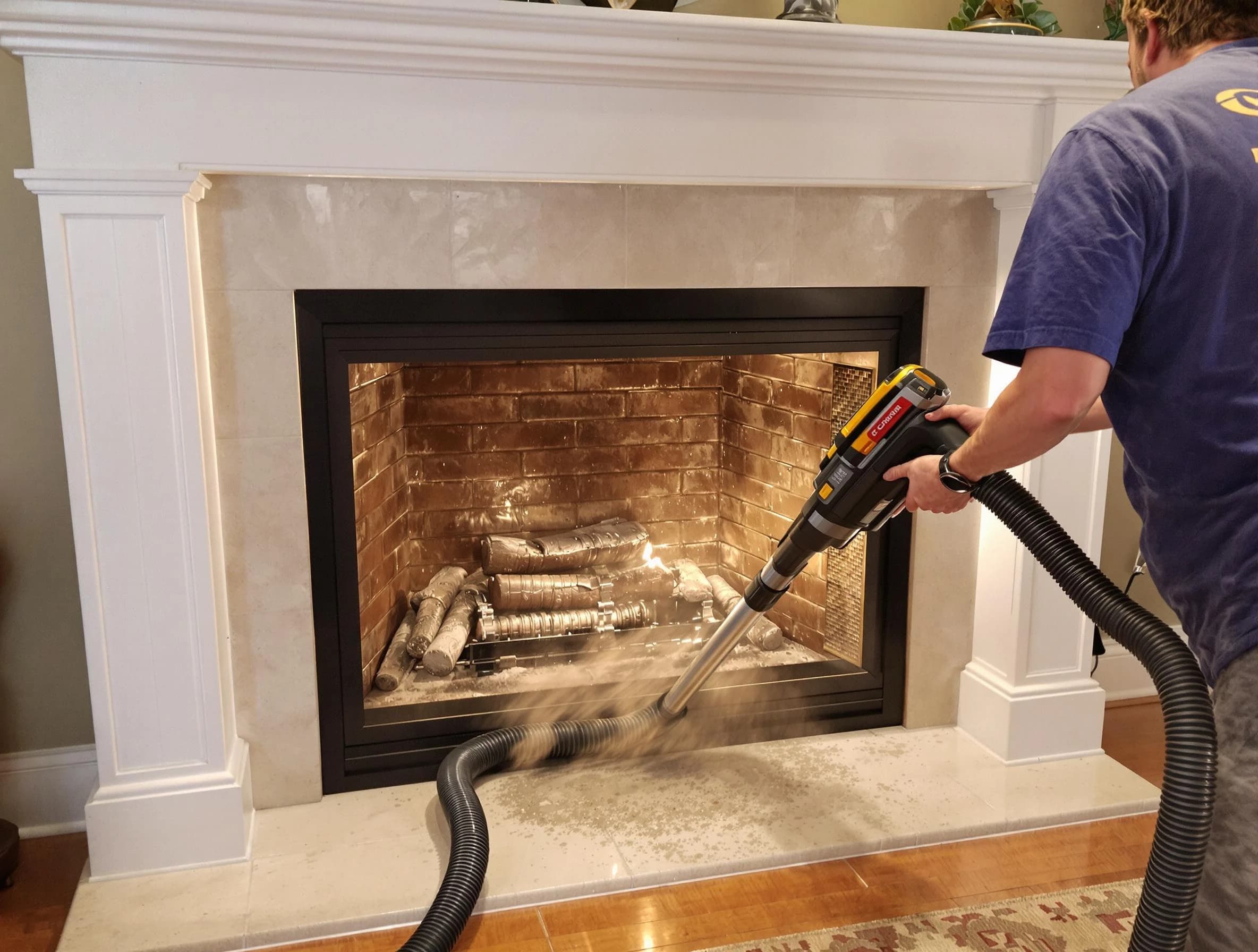 Fireplace cleaning performed by Pell City Chimney Sweep in Pell City, AL