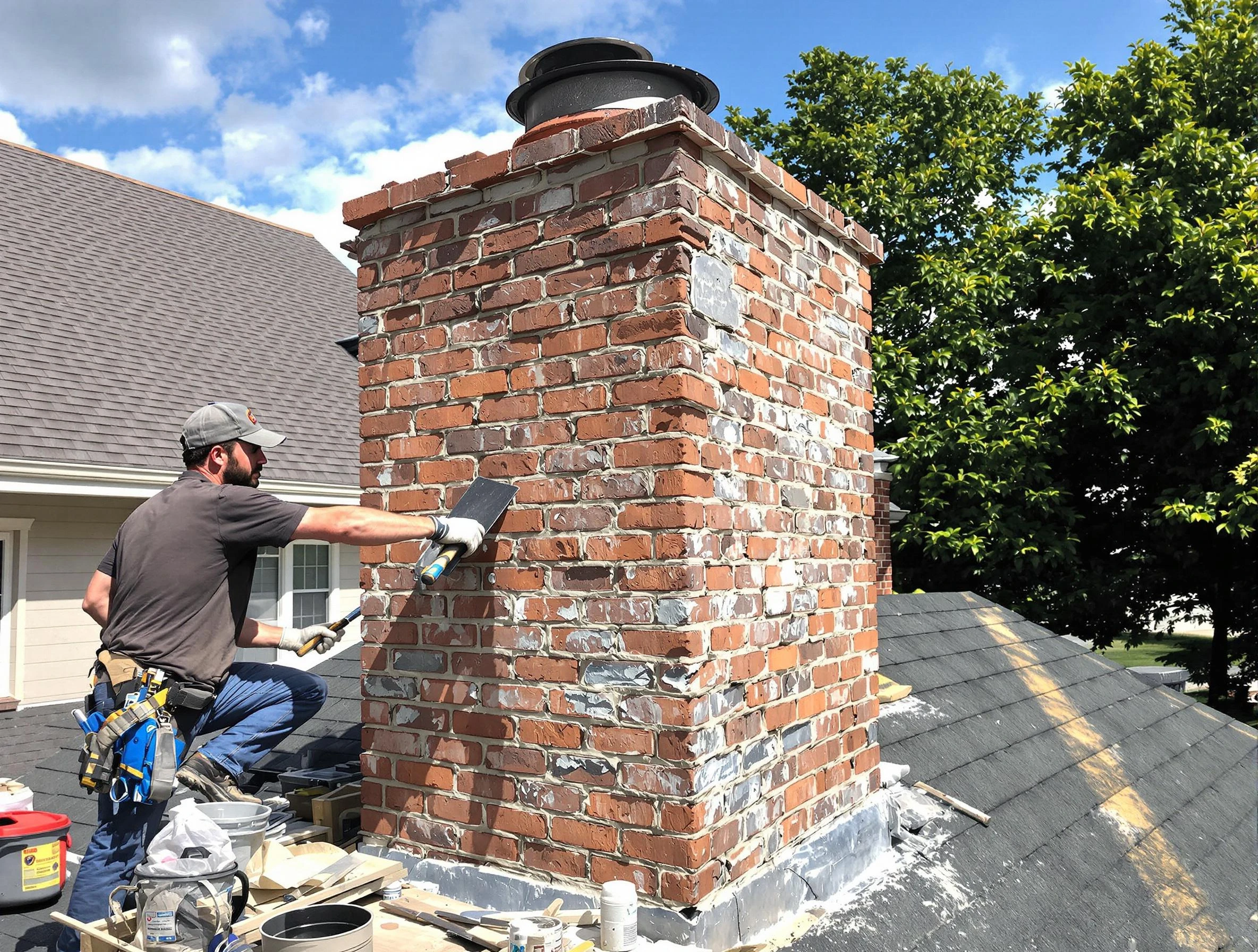 Completed chimney rebuild by Pell City Chimney Sweep in Pell City, AL