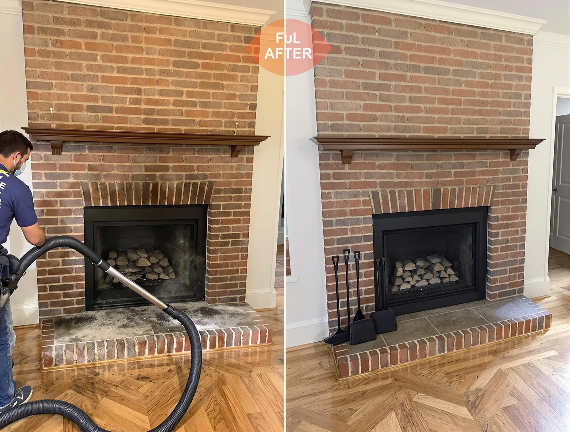 Pell City Chimney Sweep carefully sanitizing a fireplace in Pell City, AL