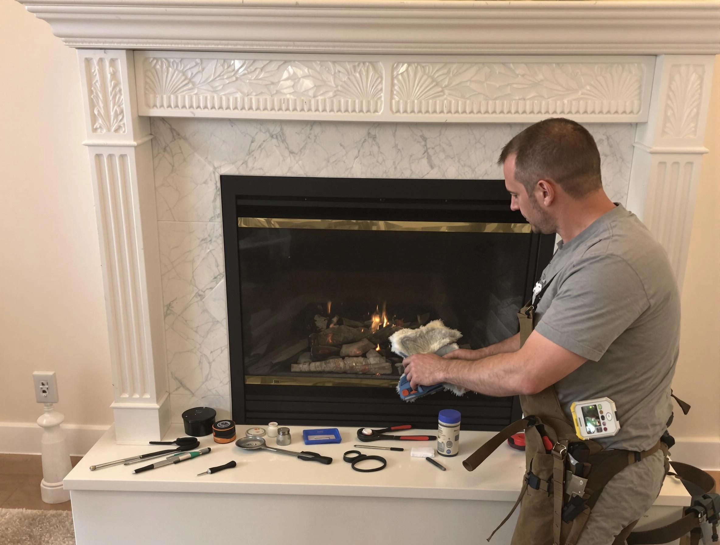 Pell City Chimney Sweep performing fireplace maintenance in Pell City, AL