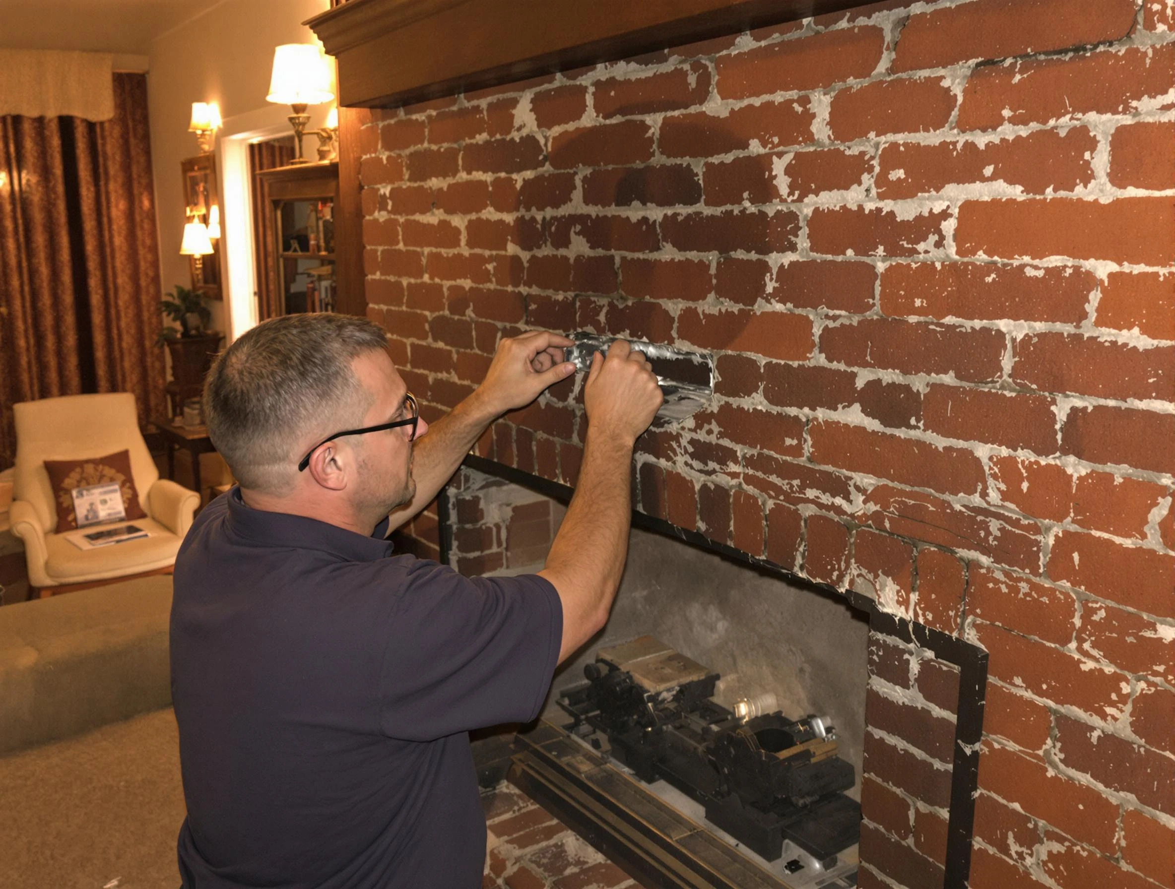 Pell City Chimney Sweep expert fixing a fireplace in Pell City, AL